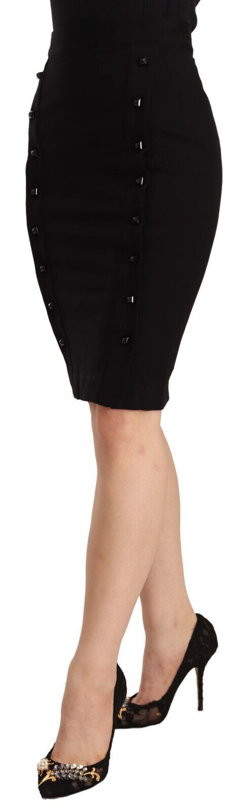 Chic High-Waisted Pencil Skirt in Black GF Ferre