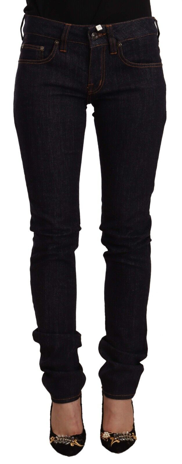 Chic Black Slim Fit Designer Jeans GF Ferre