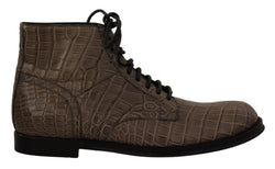 Elegant Crocodile Derby Brogue Boots Dolce & Gabbana