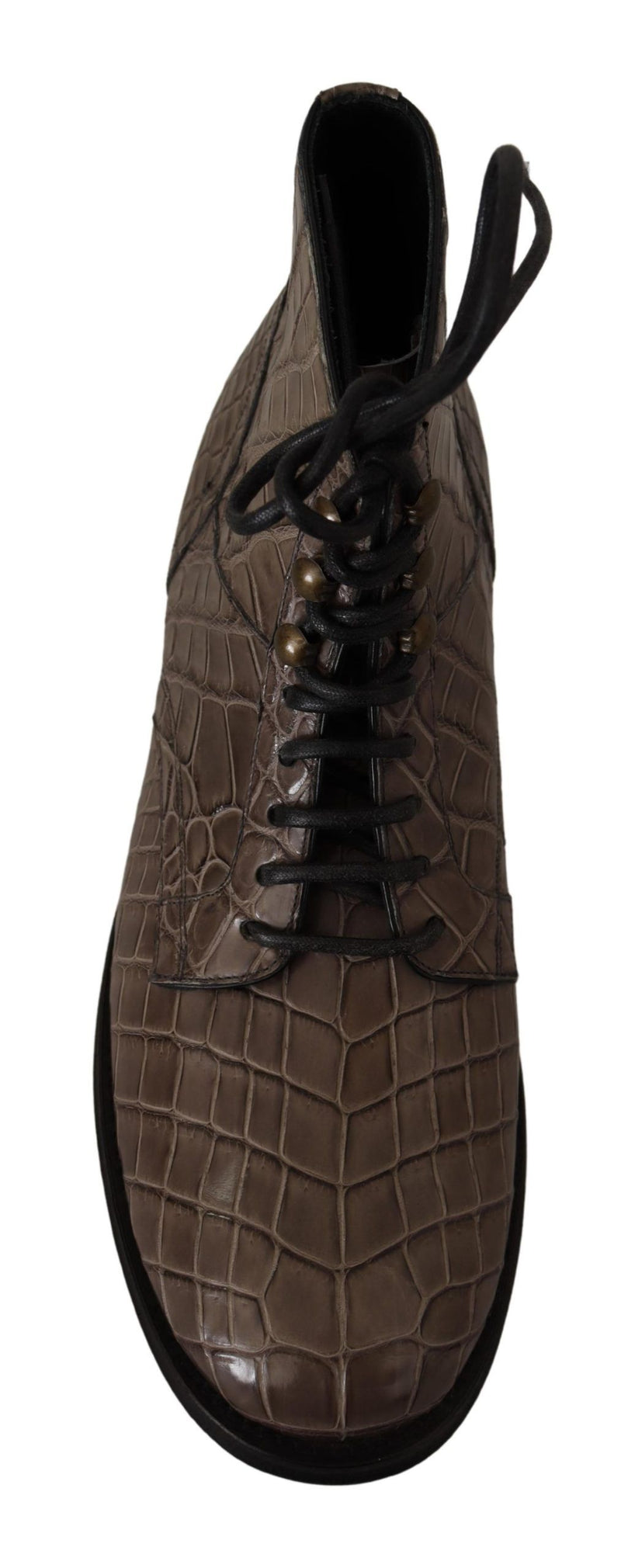 Elegant Crocodile Derby Brogue Boots Dolce & Gabbana