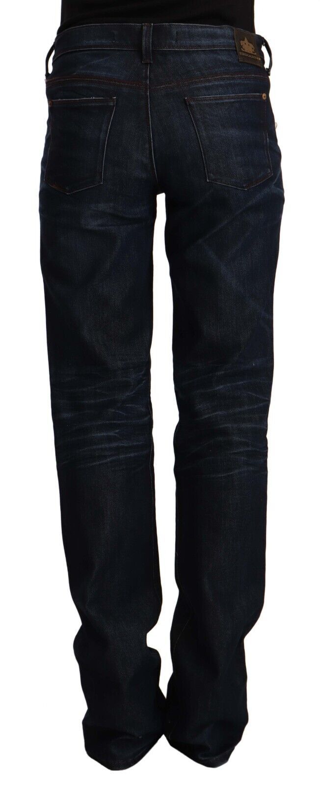 Chic Dark Blue Mid Waist Jeans Ermanno Scervino