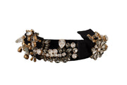 Embroidered Silk Crystal Tiara Dolce & Gabbana