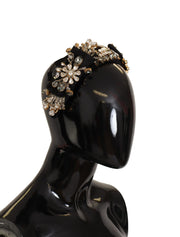 Embroidered Silk Crystal Tiara Dolce & Gabbana