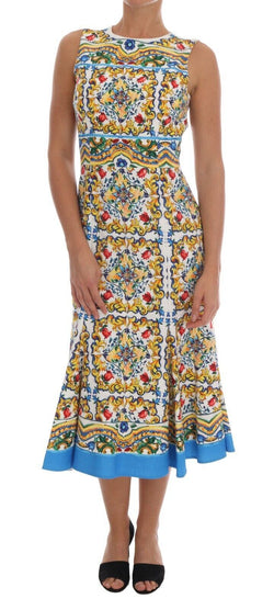 Majolica Print Midi Sheath Dress Dolce & Gabbana