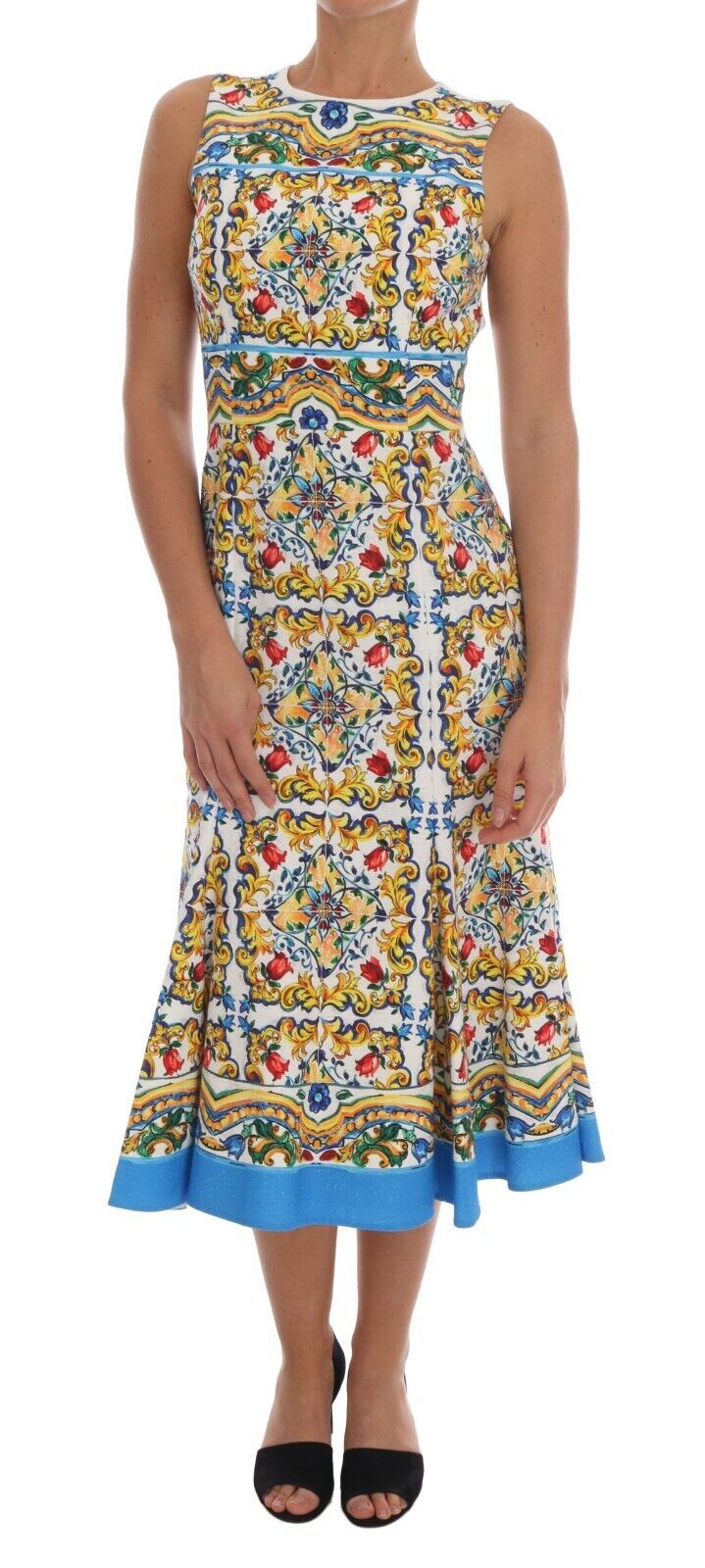 Majolica Print Midi Sheath Dress Dolce & Gabbana