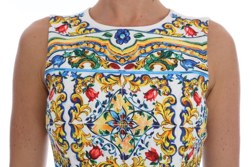 Majolica Print Midi Sheath Dress Dolce & Gabbana