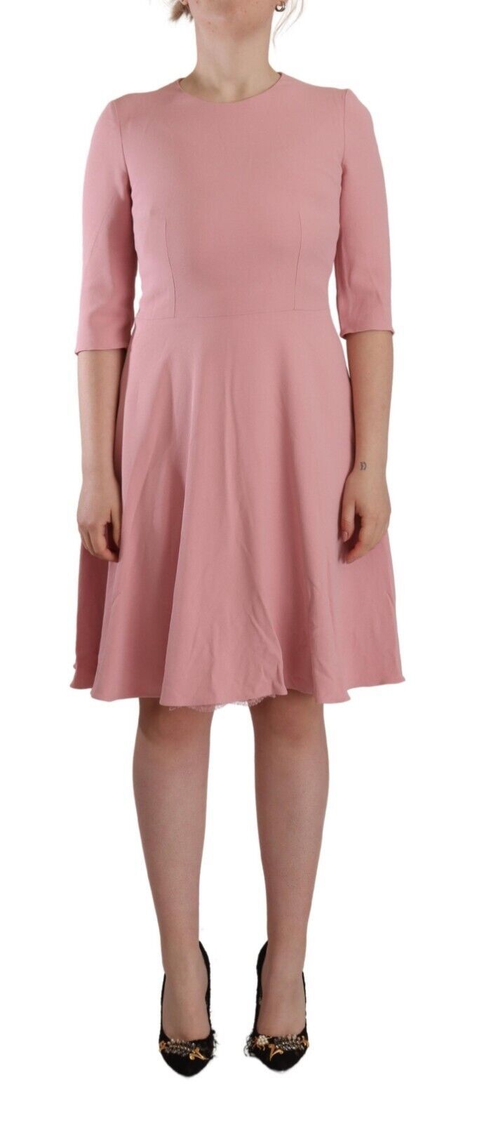 Elegant Pink A-Line Knee Length Dress Dolce & Gabbana