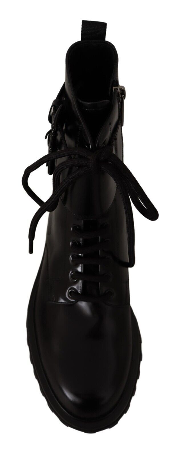 Elegant Black Leather Ankle Boots Dolce & Gabbana