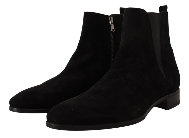 Elegant Suede Leather Chelsea Boots Dolce & Gabbana