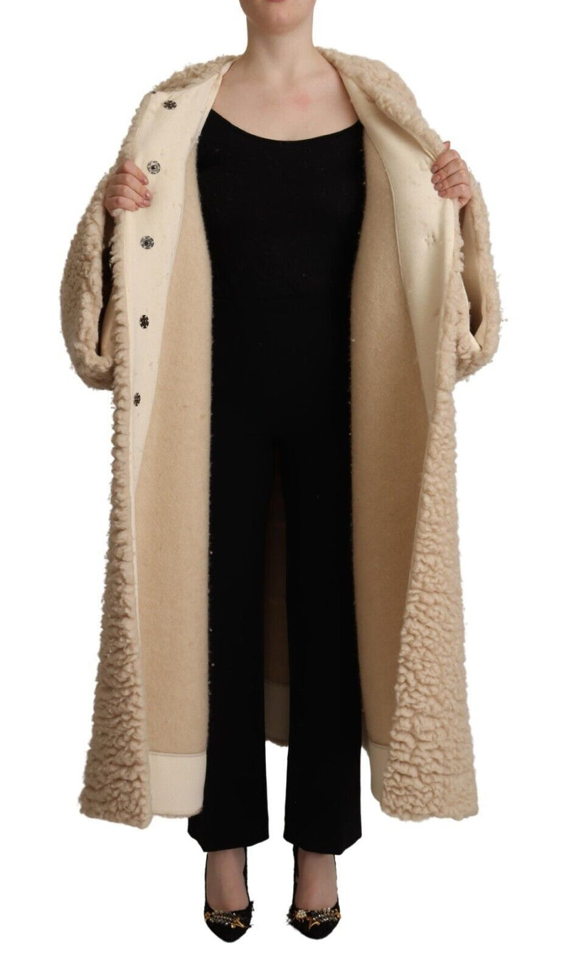 Elegant Beige Cashmere Overcoat Jacket Dolce & Gabbana