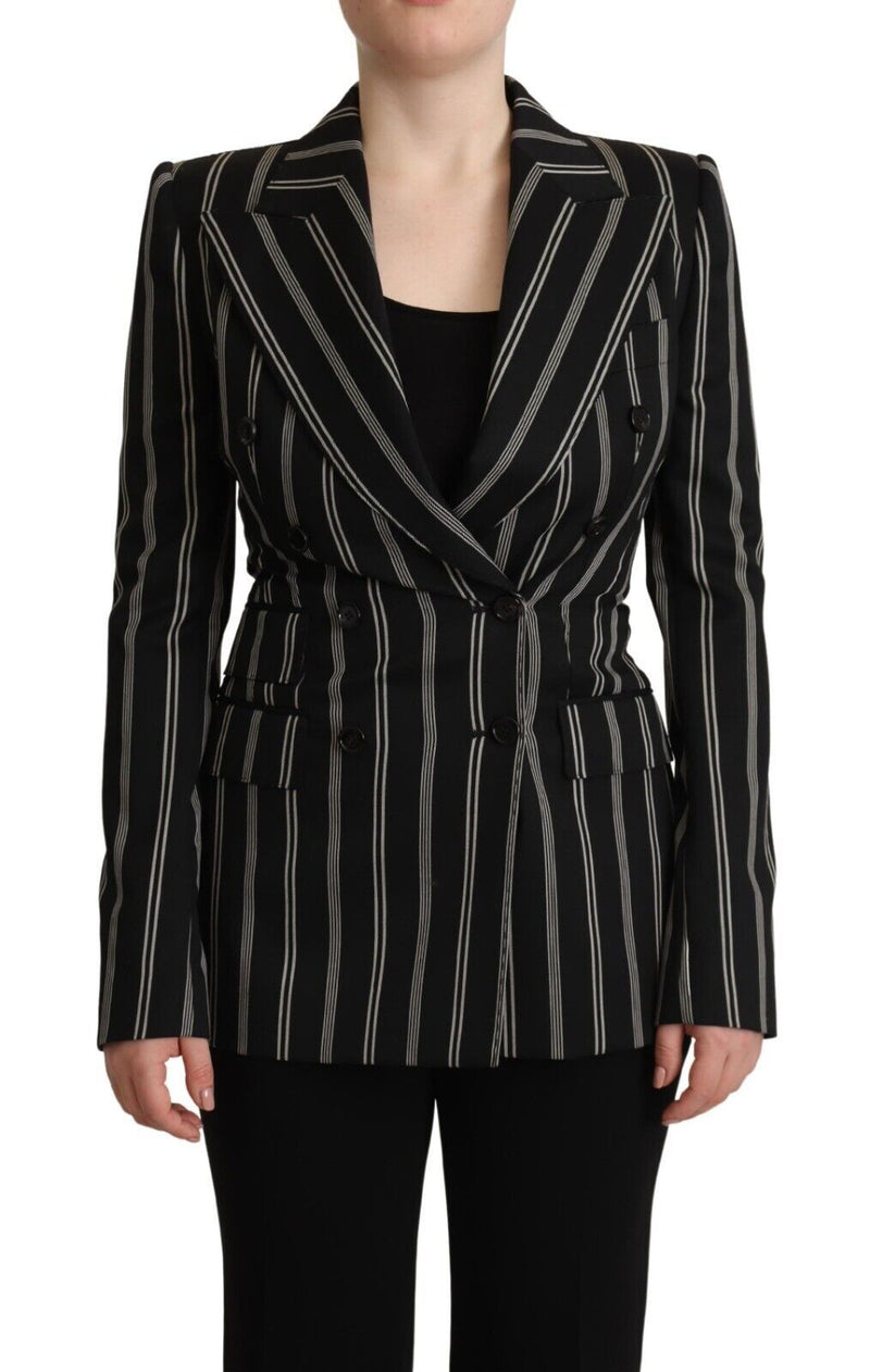 Elegant Striped Wool Stretch Jacket Dolce & Gabbana