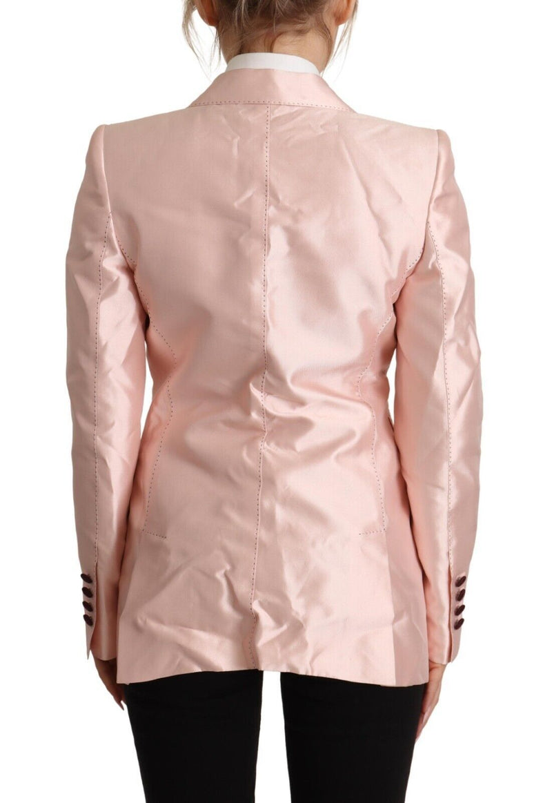 Elegant Pink Silk Blazer Jacket Dolce & Gabbana