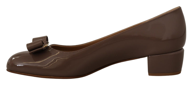 Elegant Caraway Brown Pumps with Vara Bow Salvatore Ferragamo