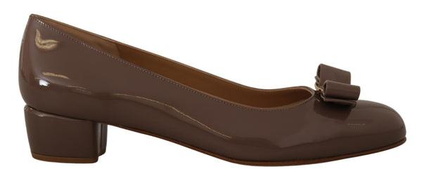 Elegant Caraway Brown Pumps with Vara Bow Salvatore Ferragamo