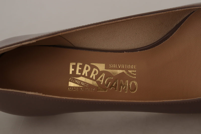 Elegant Caraway Brown Pumps with Vara Bow Salvatore Ferragamo