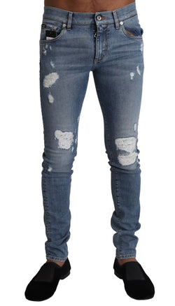 Elegant Light Blue Skinny Denim Pants Dolce & Gabbana