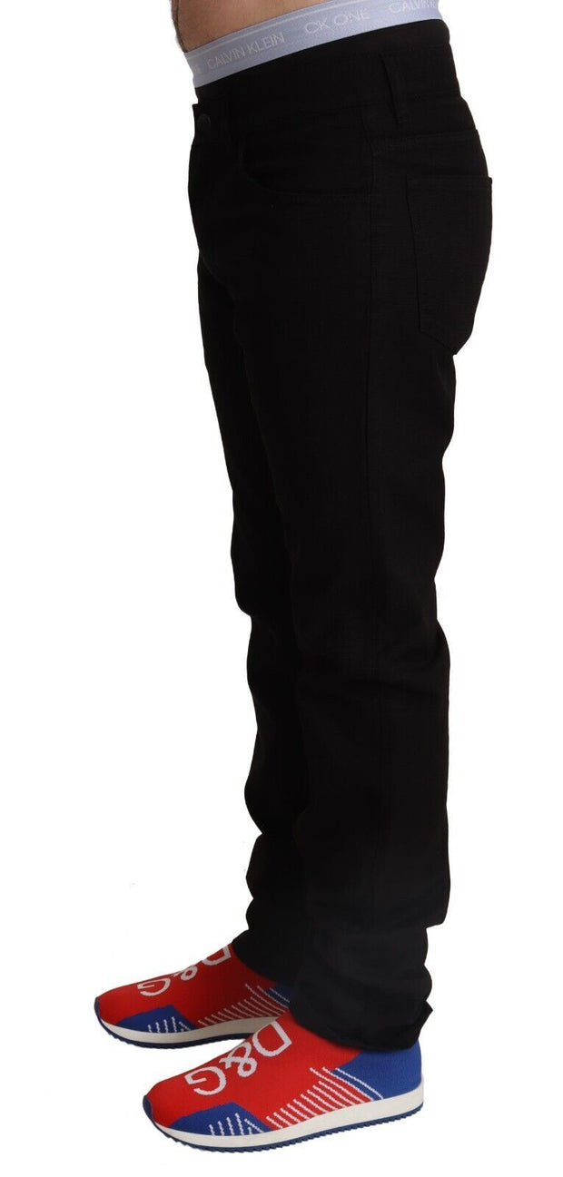 Elegant Skinny Black Cotton Pants Dolce & Gabbana