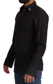 Elegant Slim Fit Black Cotton Dress Shirt Dolce & Gabbana