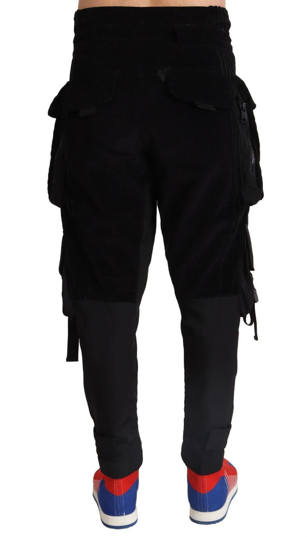 Elegant Black Cargo Corduroy Pants Dolce & Gabbana