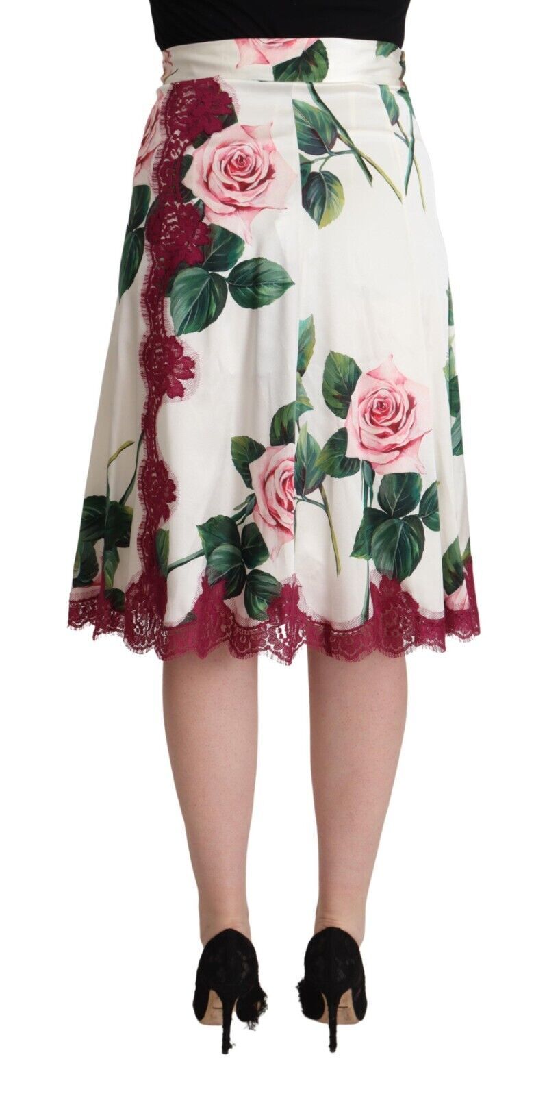 Elegant Floral A-Line Midi Skirt Dolce & Gabbana