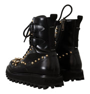 Black Crystal-Studded Formal Boots Dolce & Gabbana