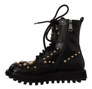 Black Crystal-Studded Formal Boots Dolce & Gabbana