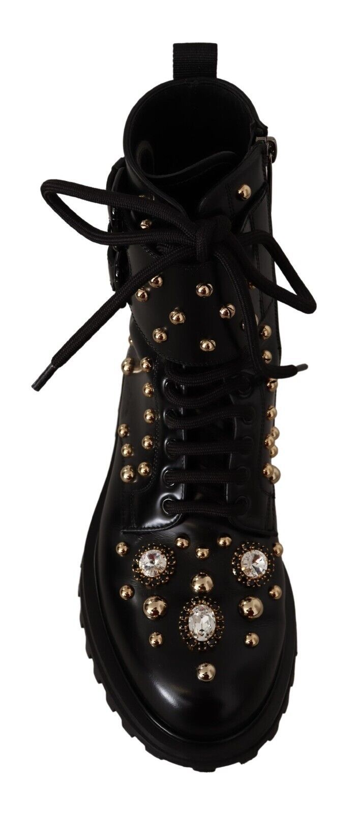 Black Crystal-Studded Formal Boots Dolce & Gabbana