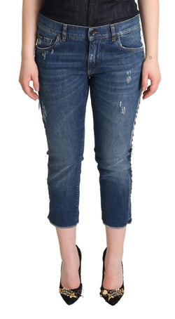 Elegant Mid-Waist Cropped Denim Dolce & Gabbana