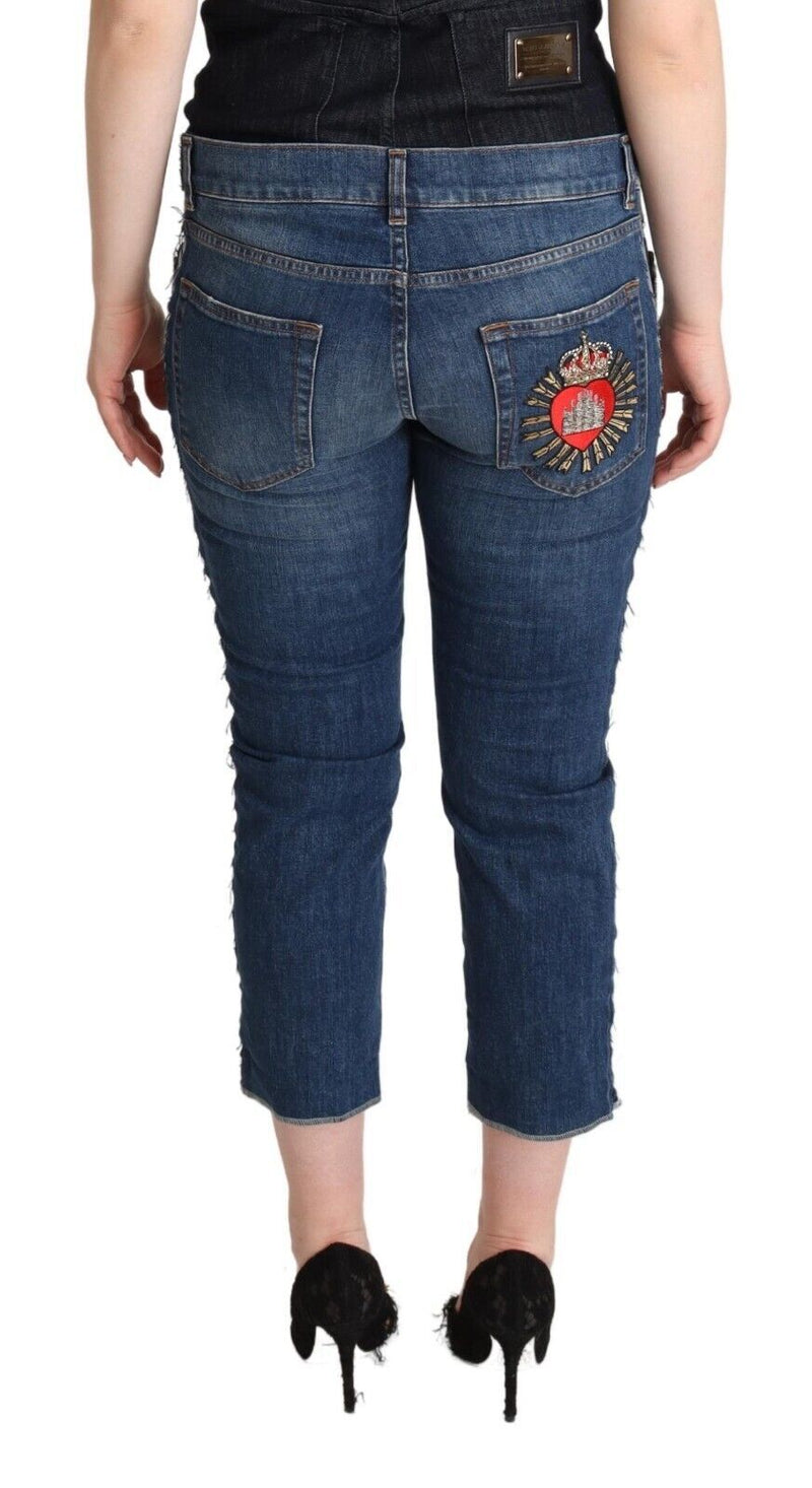 Elegant Mid-Waist Cropped Denim Dolce & Gabbana