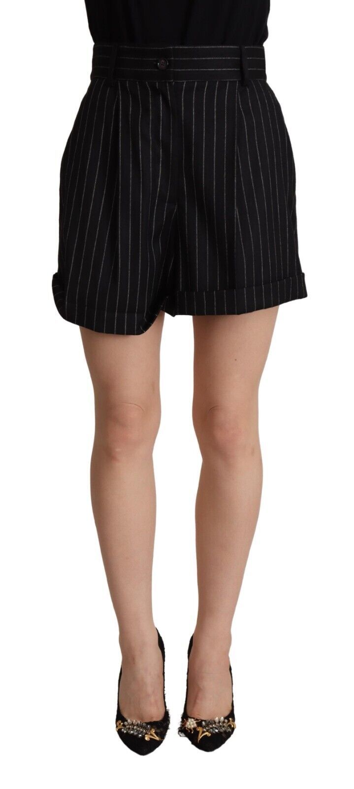 Elegant High-Waisted Striped Bermuda Shorts Dolce & Gabbana