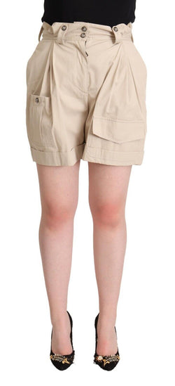 High-Waisted Beige Cargo Shorts Dolce & Gabbana