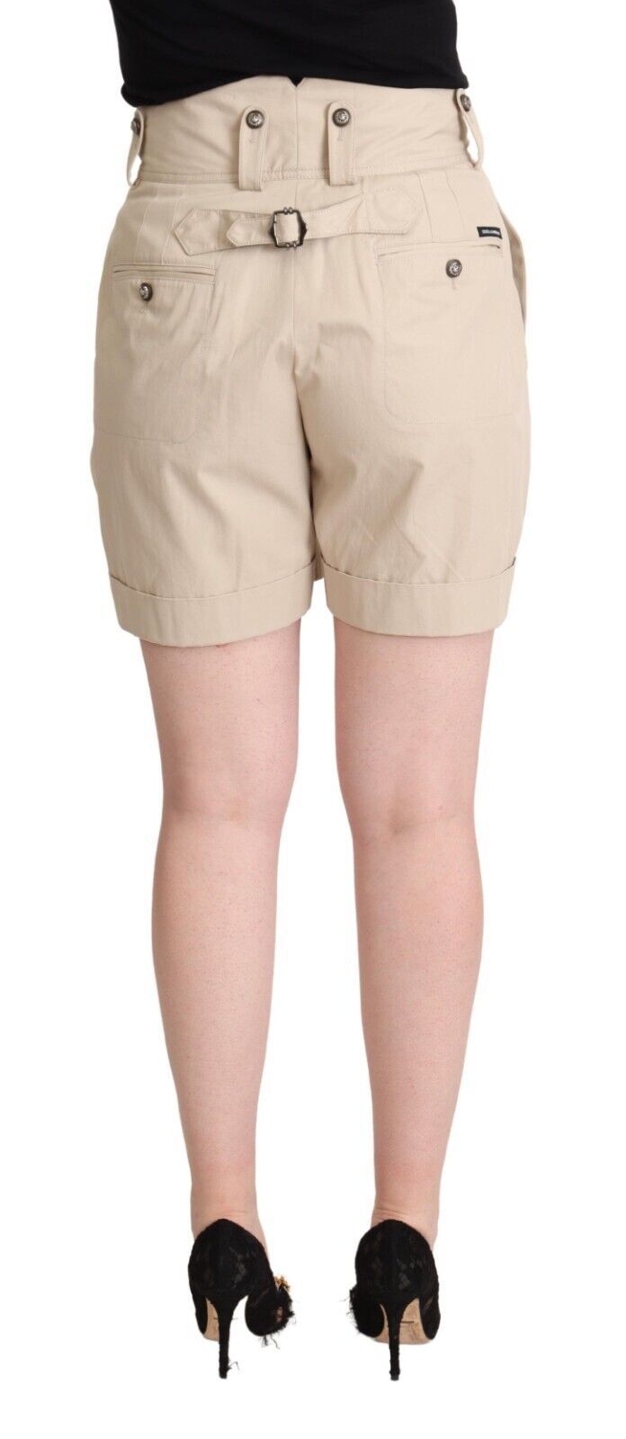 High-Waisted Beige Cargo Shorts Dolce & Gabbana