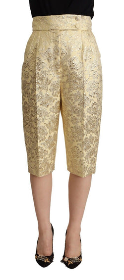 Elegant Beige High-Waisted Cropped Pants Dolce & Gabbana