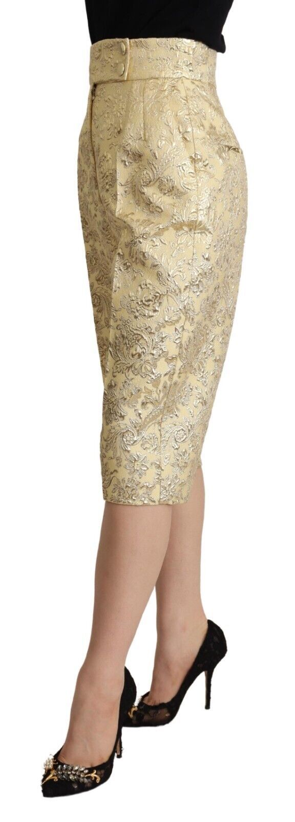 Elegant Beige High-Waisted Cropped Pants Dolce & Gabbana