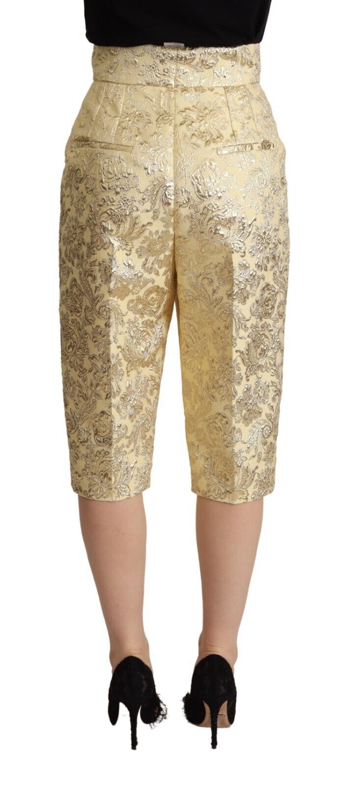 Elegant Beige High-Waisted Cropped Pants Dolce & Gabbana