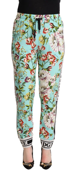 Floral Viscose Jogger Pants in Green Dolce & Gabbana