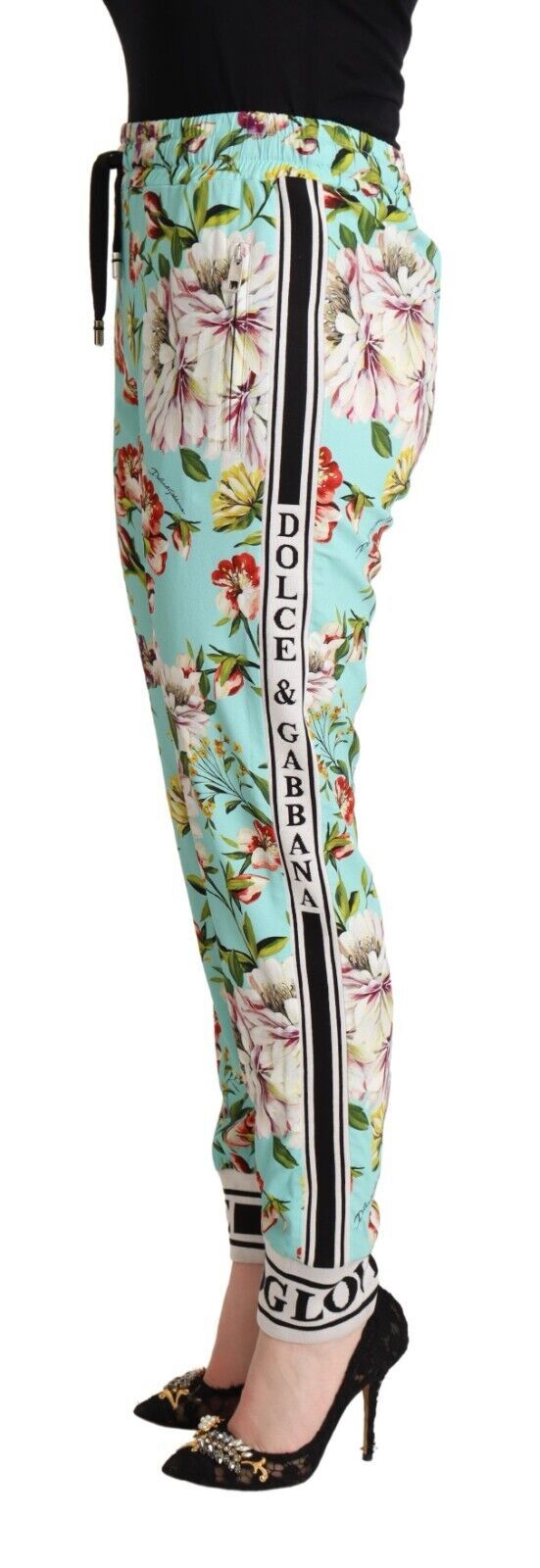 Floral Viscose Jogger Pants in Green Dolce & Gabbana