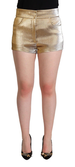 Elegant Metallic Gold Hot Pants Dolce & Gabbana