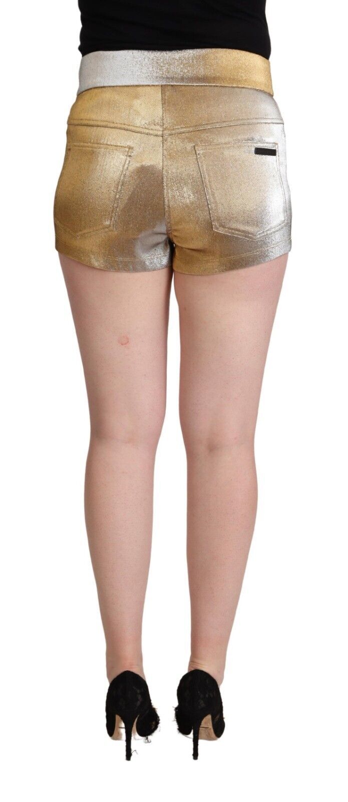 Elegant Metallic Gold Hot Pants Dolce & Gabbana