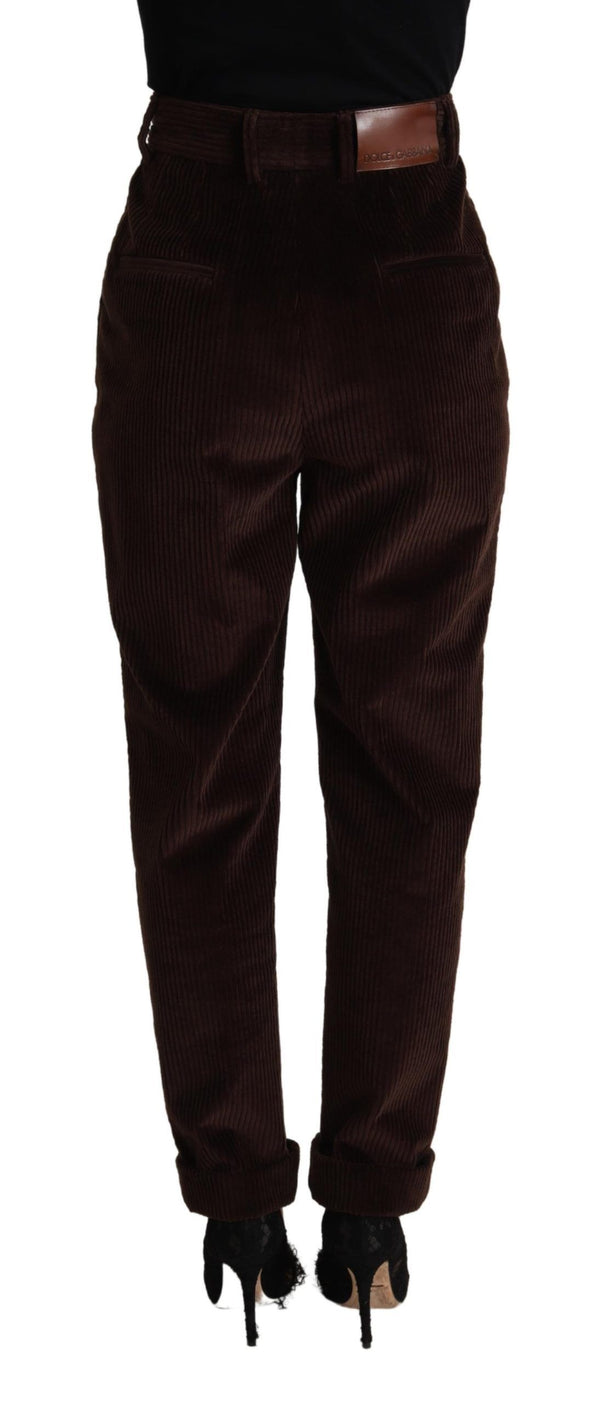 Elegant Bordeaux High-Waisted Corduroy Pants Dolce & Gabbana