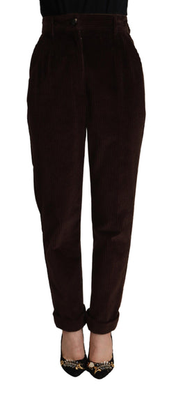 Elegant Bordeaux High-Waisted Corduroy Pants Dolce & Gabbana