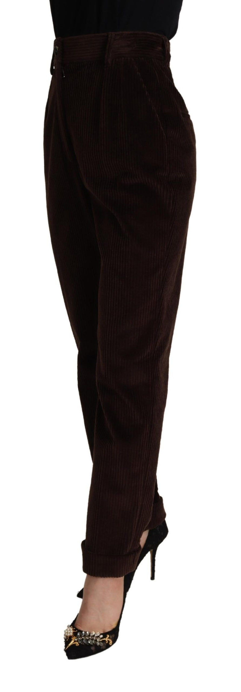 Elegant Bordeaux High-Waisted Corduroy Pants Dolce & Gabbana