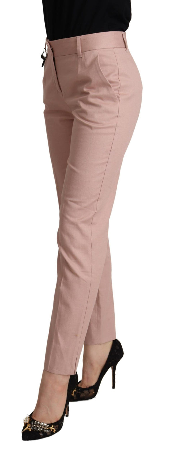 Elegant Pink Tapered Pants for Sophisticated Style Dolce & Gabbana