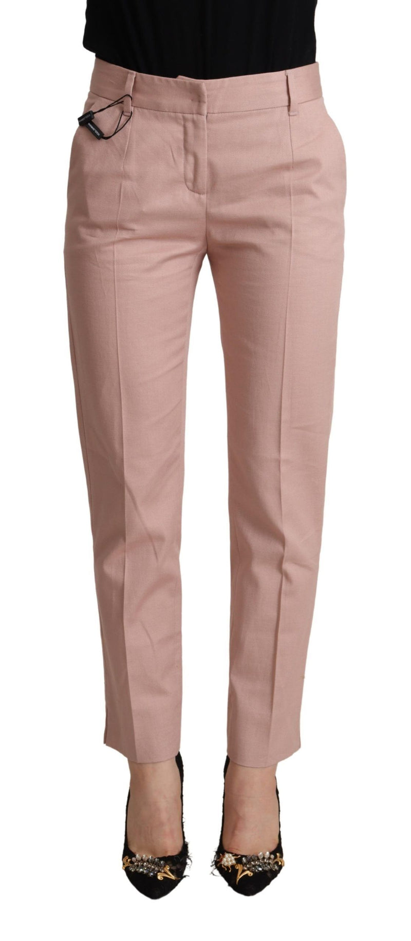 Elegant Pink Tapered Pants for Sophisticated Style Dolce & Gabbana