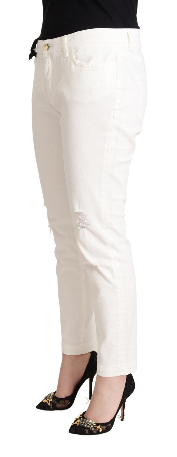 Elegant White Skinny Denim Jeans Dolce & Gabbana