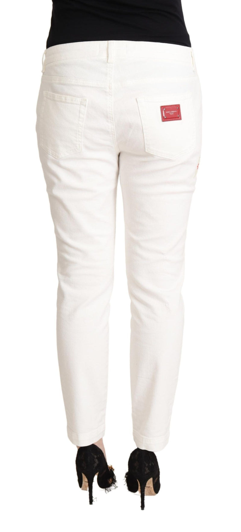 Elegant White Skinny Denim Jeans Dolce & Gabbana