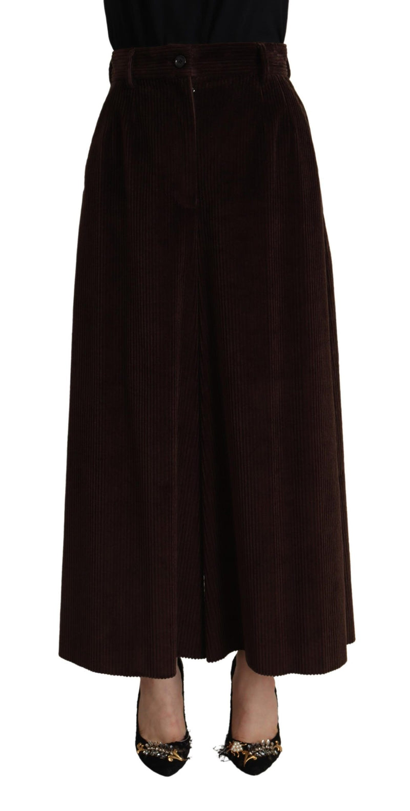 Chic Bordeaux High-Waisted Corduroy Pants Dolce & Gabbana