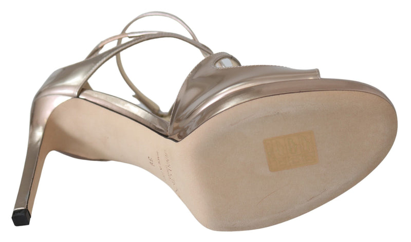 Ballet Pink Liquid Mirror Leather Sandals Jimmy Choo