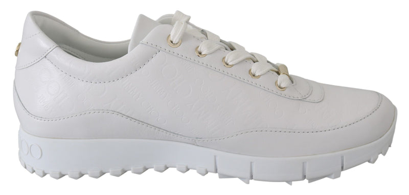 Elegant White Leather Sneakers Jimmy Choo