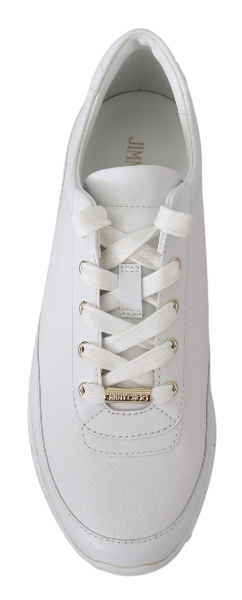 Elegant White Leather Sneakers Jimmy Choo